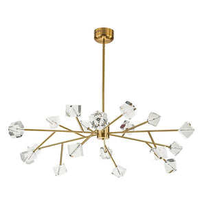 LightFixturesUSA - Modern Mid - century Glam Branch Crystal Sputnik Chandelier - Chandelier - Brass - 