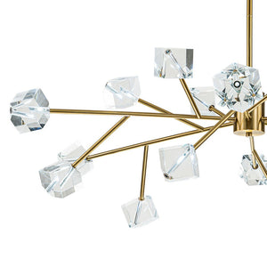 LightFixturesUSA - Modern Mid - century Glam Branch Crystal Sputnik Chandelier - Chandelier - Brass - 