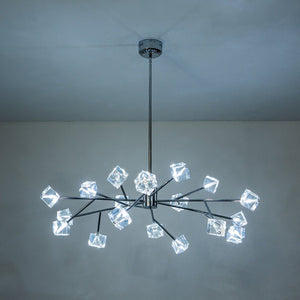 LightFixturesUSA - Modern Mid - century Glam Branch Crystal Sputnik Chandelier - Chandelier - Brass - 