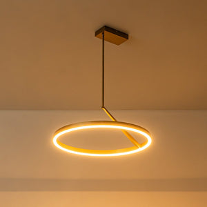 LightFixturesUSA - Modern Minimalist Dimmable LED Circle Pendant Light - Chandelier - Black - 