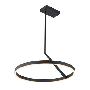 LightFixturesUSA - Modern Minimalist Dimmable LED Circle Pendant Light - Chandelier - Black - 