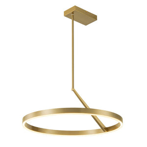 LightFixturesUSA - Modern Minimalist Dimmable LED Circle Pendant Light - Chandelier - Black - 