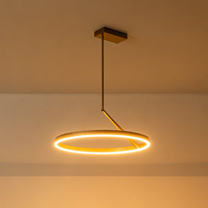 LightFixturesUSA - Modern Minimalist Dimmable LED Circle Pendant Light - Chandelier - Black - 