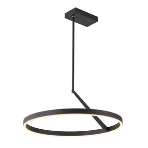 LightFixturesUSA - Modern Minimalist Dimmable LED Circle Pendant Light - Chandelier - Black - 