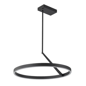 LightFixturesUSA - Modern Minimalist Dimmable LED Circle Pendant Light - Chandelier - Black - 