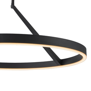 LightFixturesUSA - Modern Minimalist Dimmable LED Circle Pendant Light - Chandelier - Black - 