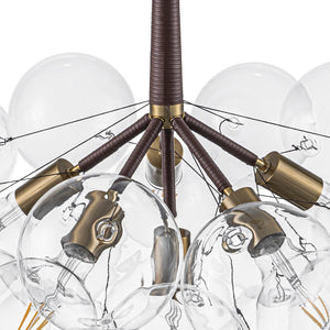 LightFixturesUSA - Modern Morandi Clear Glass Globe Cluster Bubble Chandelier - Chandelier - Brown + Brass - 