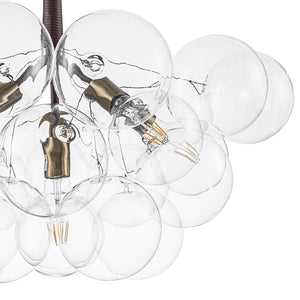 LightFixturesUSA - Modern Morandi Clear Glass Globe Cluster Bubble Chandelier - Chandelier - Brown + Brass - 