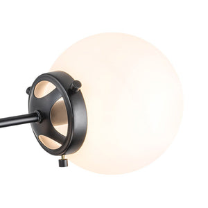 LightFixturesUSA - Modern Opal Glass Globe 12 - light Sphere Sputnik Chandelier - Chandelier - Black - 