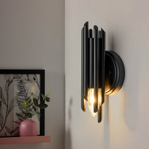 LightFixturesUSA - Modern Orchestral Style Trendy Cluster Tube Wall Sconce - Wall Sconce - Black - 1 Pack - 