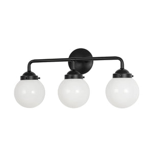 LightFixturesUSA - Modern Shine Opal Glass Globe Bathroom Vanity Wall Light - Wall Sconce - 3 - Lt - 