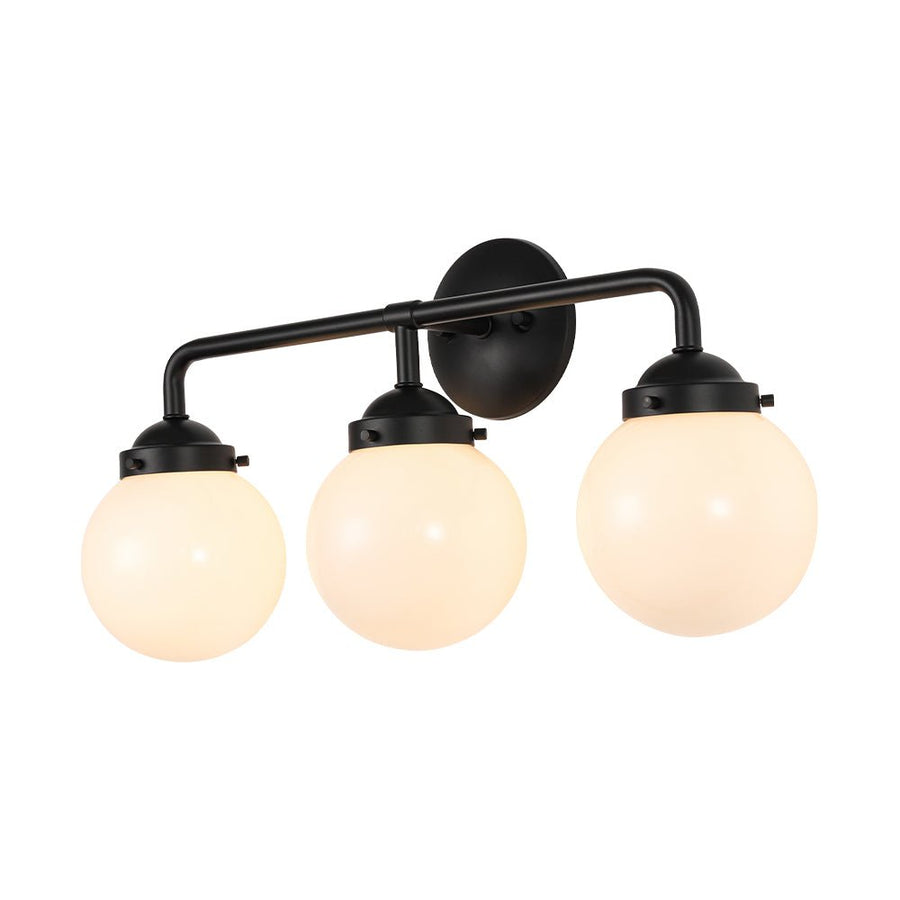LightFixturesUSA - Modern Shine Opal Glass Globe Bathroom Vanity Wall Light - Wall Sconce - 3 - Lt - 