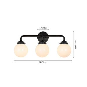 LightFixturesUSA - Modern Shine Opal Glass Globe Bathroom Vanity Wall Light - Wall Sconce - 3 - Lt - 