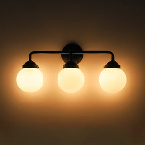 LightFixturesUSA - Modern Shine Opal Glass Globe Bathroom Vanity Wall Light - Wall Sconce - 3 - Lt - 