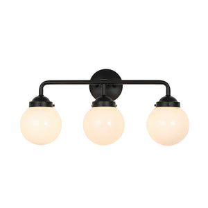 LightFixturesUSA - Modern Shine Opal Glass Globe Bathroom Vanity Wall Light - Wall Sconce - 3 - Lt - 