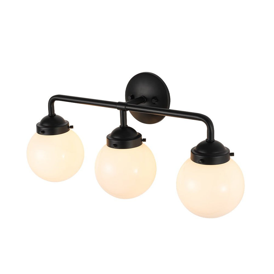 LightFixturesUSA - Modern Shine Opal Glass Globe Bathroom Vanity Wall Light - Wall Sconce - 3 - Lt - 