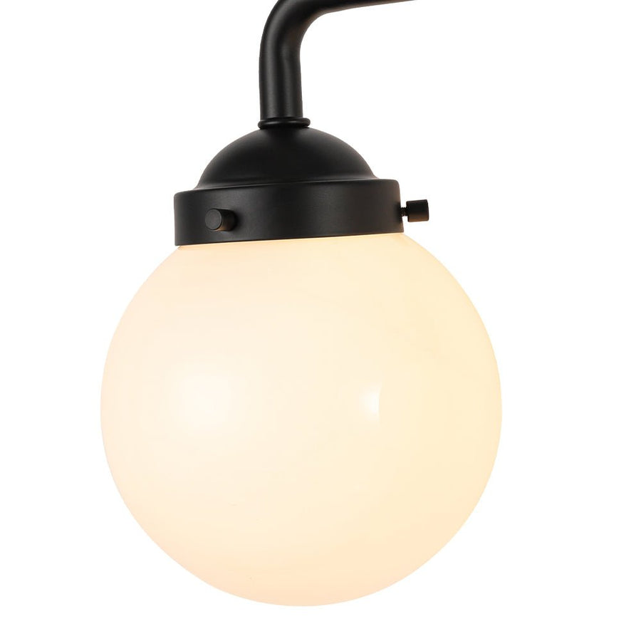 LightFixturesUSA - Modern Shine Opal Glass Globe Bathroom Vanity Wall Light - Wall Sconce - 3 - Lt - 