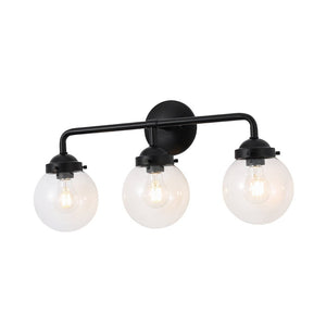 LightFixturesUSA - Modern Shine Opal Glass Globe Bathroom Vanity Wall Light - Wall Sconce - Clear Glass - 