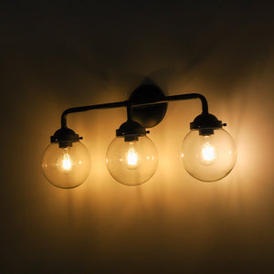 LightFixturesUSA - Modern Shine Opal Glass Globe Bathroom Vanity Wall Light - Wall Sconce - Clear Glass - 