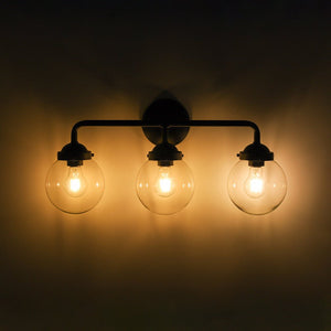 LightFixturesUSA - Modern Shine Opal Glass Globe Bathroom Vanity Wall Light - Wall Sconce - Clear Glass - 