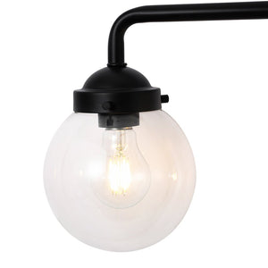 LightFixturesUSA - Modern Shine Opal Glass Globe Bathroom Vanity Wall Light - Wall Sconce - Clear Glass - 
