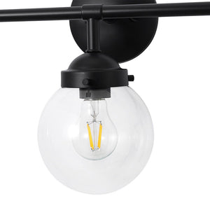 LightFixturesUSA - Modern Shine Opal Glass Globe Bathroom Vanity Wall Light - Wall Sconce - Clear Glass - 