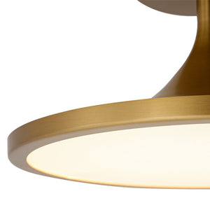 LightFixturesUSA - Modern Simple Brass Round Dimmable LED Semi Flush Mount - Ceiling Light - Brass - 