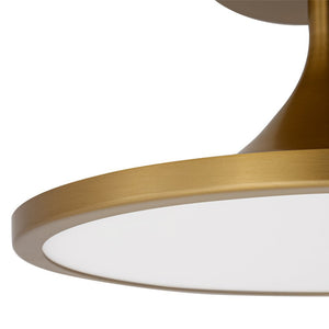 LightFixturesUSA - Modern Simple Brass Round Dimmable LED Semi Flush Mount - Ceiling Light - Brass - 