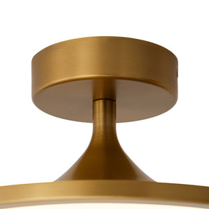 LightFixturesUSA - Modern Simple Brass Round Dimmable LED Semi Flush Mount - Ceiling Light - Brass - 