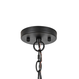 LightFixturesUSA-Moody 3-Light Black Gold Round Metal Drum Cage Pendant-Chandelier-30 in-