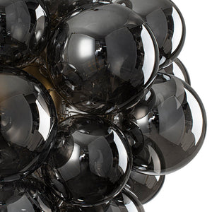LightFixturesUSA - Moody Luxe Cluster Smoked Glass Bubble Sphere Chandelier - Chandelier - Brass - 