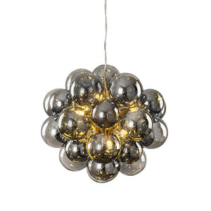 LightFixturesUSA - Moody Luxe Cluster Smoked Glass Bubble Sphere Chandelier - Chandelier - Brass - 