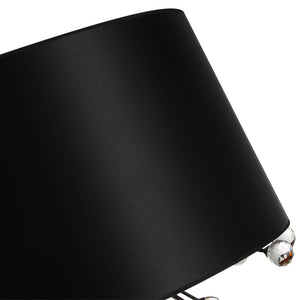 LightFixturesUSA - Moody Luxe Starburst Crystal Black Fabric Drum Cage Chandelier - Chandelier - 30.7 in - 