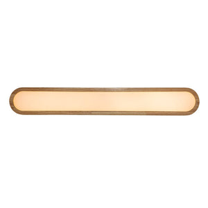 LightFixturesUSA-Natural Wood Long Oval Dimmable Flush Mount Light-Ceiling Light-Included Control (3000K-6000K)-