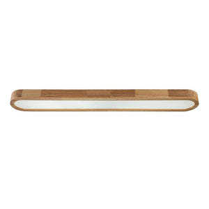 LightFixturesUSA-Natural Wood Long Oval Dimmable Flush Mount Light-Ceiling Light-Included Control (3000K-6000K)-