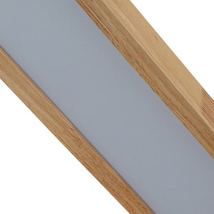 LightFixturesUSA-Natural Wood Long Oval Dimmable Flush Mount Light-Ceiling Light-Included Control (3000K-6000K)-