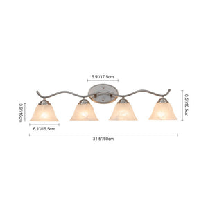 LightFixturesUSA - Nickel 4 - Light Cloud Glass Bell Shade Vanity Light - Wall Sconce - Nickel - 