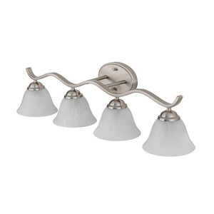 LightFixturesUSA - Nickel 4 - Light Cloud Glass Bell Shade Vanity Light - Wall Sconce - Nickel - 