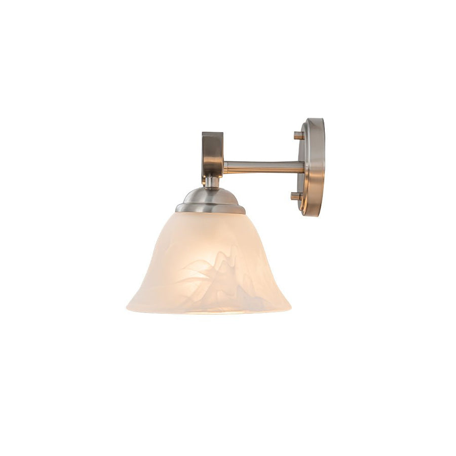 LightFixturesUSA - Nickel 4 - Light Cloud Glass Bell Shade Vanity Light - Wall Sconce - Nickel - 