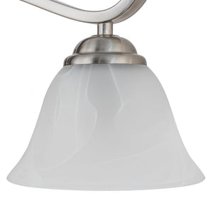 LightFixturesUSA - Nickel 4 - Light Cloud Glass Bell Shade Vanity Light - Wall Sconce - Nickel - 