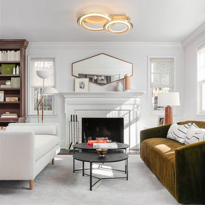 LightFixturesUSA-Nimbus 2-Light Halo Ring Dimmable LED Semi Flush Mount-Ceiling Light-26 in.-