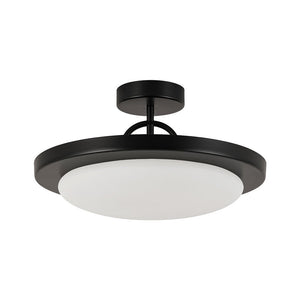 LightFixturesUSA - Nordic Black White Dimmable LED Round Semi Flush Mount - Ceiling Light - 15.7 in - 