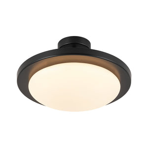LightFixturesUSA - Nordic Black White Dimmable LED Round Semi Flush Mount - Ceiling Light - 15.7 in - 