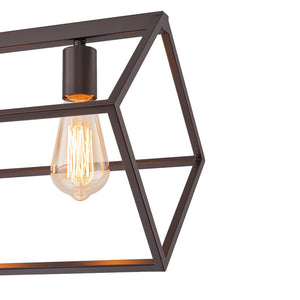 LightFixturesUSA - Oil Rubbed Bronze Geometric Cage Island Chandelier - Chandelier - 6 - Light - 