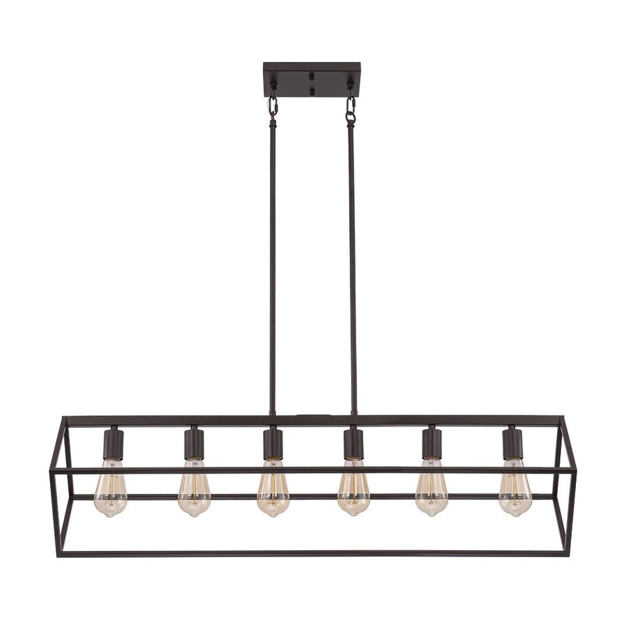 LightFixturesUSA - Oil Rubbed Bronze Geometric Cage Island Chandelier - Chandelier - 6 - Light - 