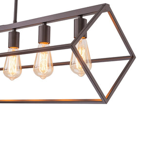 LightFixturesUSA - Oil Rubbed Bronze Geometric Cage Island Chandelier - Chandelier - 6 - Light - 