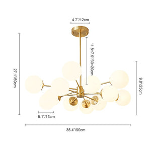 LightFixturesUSA - Opal Glass Globe Sputnik Chandelier - Chandelier - 