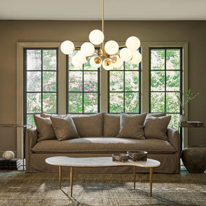 LightFixturesUSA - Opal Glass Globe Sputnik Chandelier - Chandelier - 
