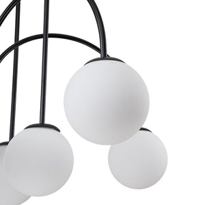 LightFixturesUSA - (OpenBox) 10 - Light Frosted Glass Globe Bubble Chandelier - Chandelier - Black - 