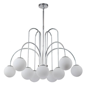 LightFixturesUSA - (OpenBox) 10 - Light Frosted Glass Globe Bubble Chandelier - Chandelier - Chrome - 